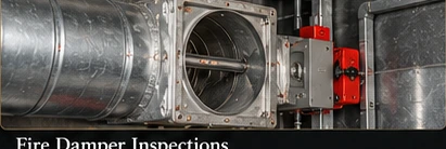 Illustrative AI image of a fire damper inspection